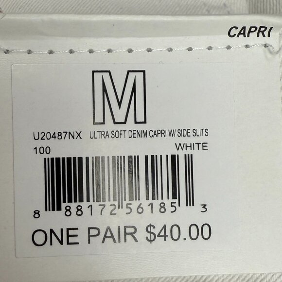 NWT Women's HUE Ultra Soft Denim Capri White | Size M - Picture 9 of 10